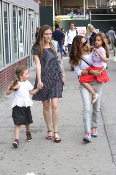 Sarah Jessica Parker with twins Marion and Tabitha Broderick out in NYC
