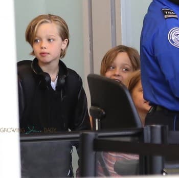 Shiloh and Vivienne Jolie-Pitt at LAX