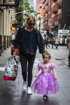 Sienna Miller with daughter Marlowe Sturridge dressed as a princess in NYC