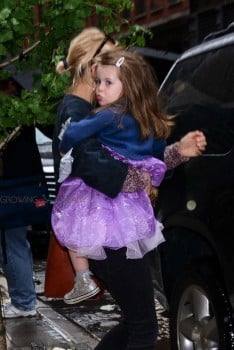 Sienna Miller with daughter Marlowe Sturridge dressed as a  princess in NYC