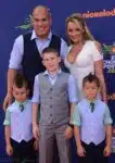 Amber Nichole and Tito Ortiz with kids Jesse, Journey and Jacob at 2015 Nickelodeon Kid's Choice Sports Awards