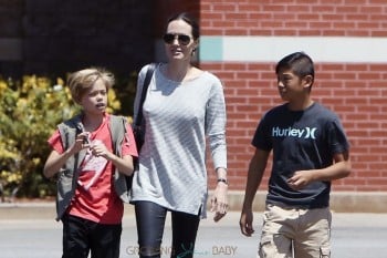 Angelina Jolie at Toys R Us With Kids Shiloh and Pax