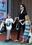 Angelina Jolie shops at Barnes and Nobel with twins Knox & Vivienne