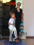 Angelina Jolie shops at Barnes and Nobel with twins Knox and Vivienne in LA