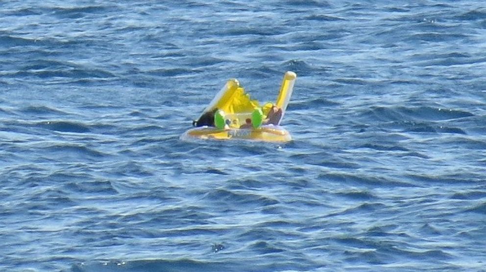 Baby In Inflatable Water Toy Rescued Half A Mile Off The Coast of Turkey