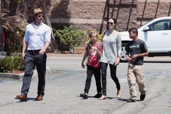 Brad Pitt and Angelina Jolie at Toys R Us With Kids Shiloh and Pax