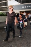 Brad Pitt exits LAX with daughter Zahara