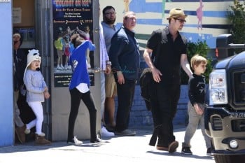 Brad Pitt leaves his twins birthday party with kids Knox, Zahara, Vivienne and Pax