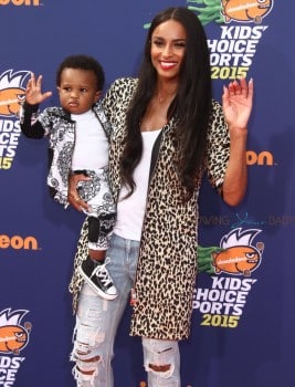 Ciara with son Future Zahir Wilburn at 2015 Nickelodeon Kid's Choice Sports Awards