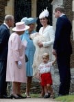 HRH Queen Elizabeth with the Duke and Duchess of Cambridge, Prince George and Princess Charlotte at Charlotte's Christening