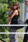 Halle Berry leaves Westfield Mall in Century City with son Maceo Martinez