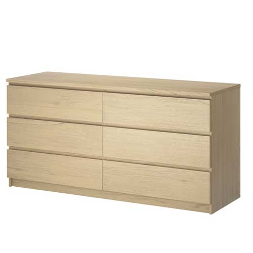 IKEA MALM 6-drawer chest.