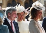 James and Carole Middleton with daughter Pippa at Princess Charlotte's Christening