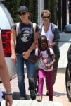 Jillian Michaels and Heidi Rhoades with kids Phoenix and Lukensia at Malibu Country Mart