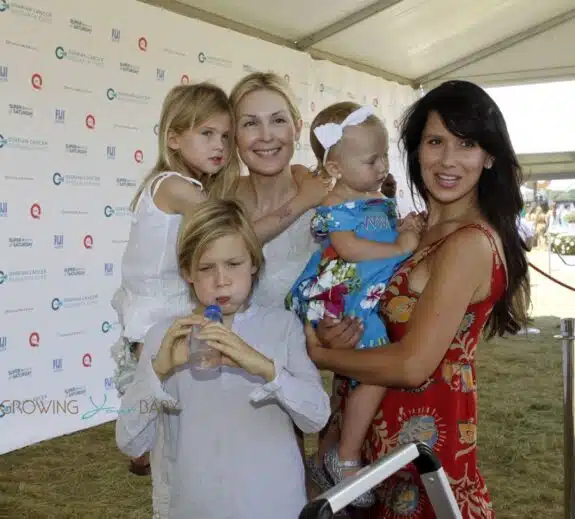 Kelly Rutherford at Super Saturday with kids Helena and Hermes Giersch and Hilaria and Carmen Baldwin