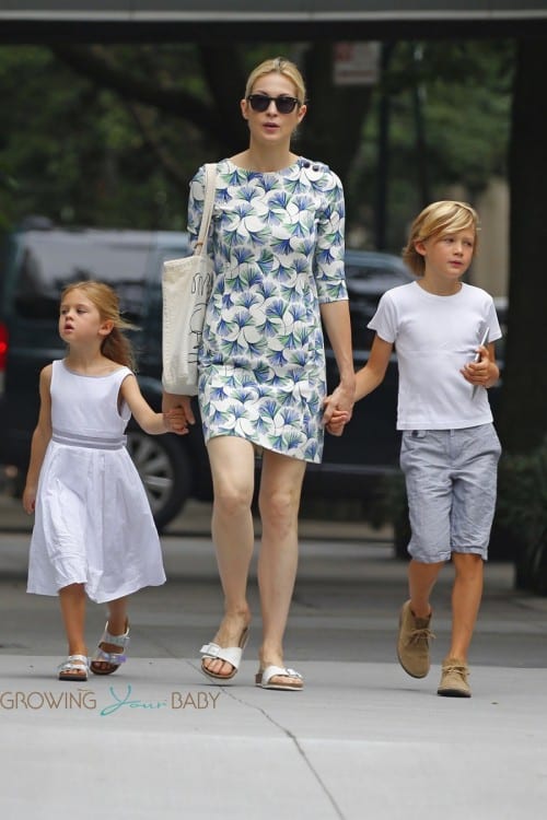 Kelly Rutherford out in NYC with kids Helena and Hermes Giersch