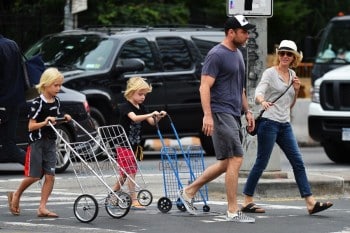 Liev Schreiber & Naomi Watts Out In NYC with sons Sasha and Samue