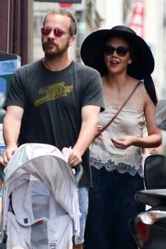 Maggie Gyllenhaal and Peter Sarsgaard in paris with their daughters