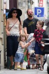 Maggie Gyllenhaal and Peter Sarsgaard in paris with their daughters Ramona and Gloria