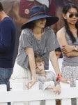Marion Cotillard and cute son Marcel cheer for her husband Guillaume Canet during Longines Global Champions Tour