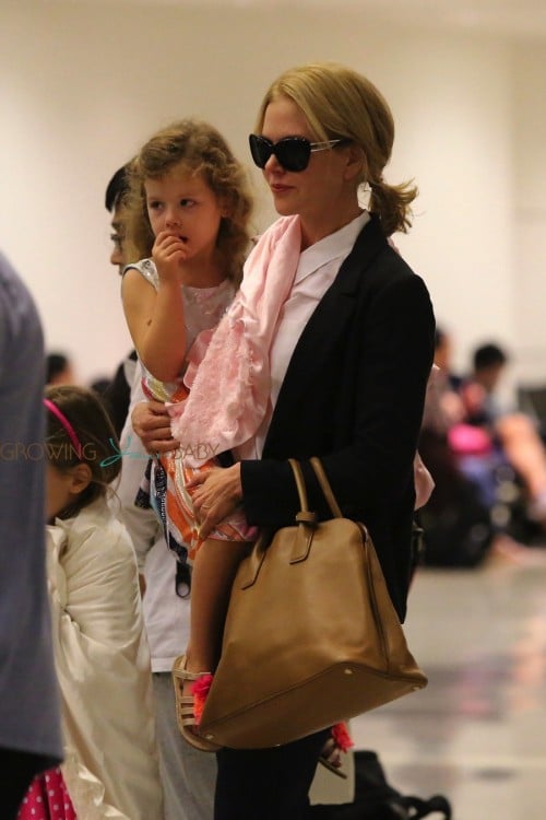 Nicole Kidman with daughter Faith Urban at LAX