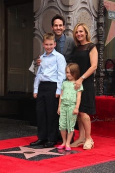 Paul Rudd with wife Julie and kids Darby & Jack at Walk of Fame Ceremony