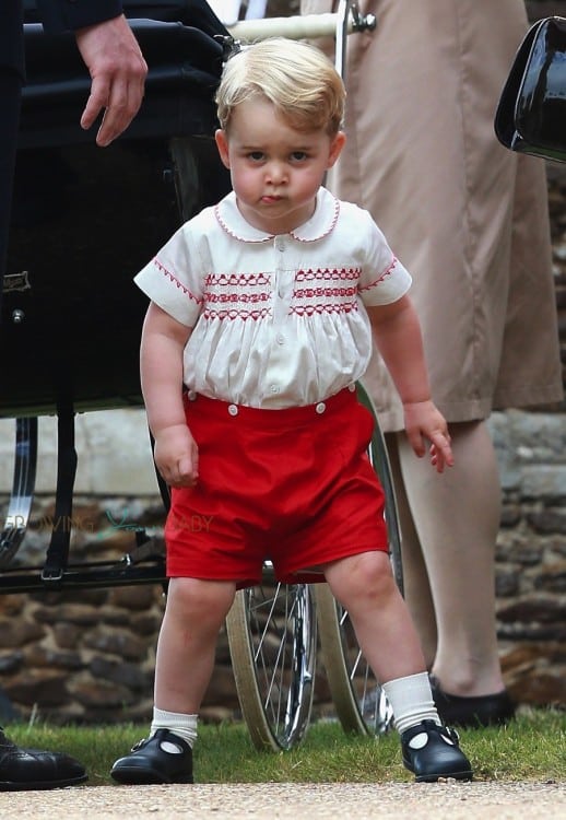 Prince George at his sister, Princess Charlotte's Christening