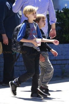 Shiloh Jolie-Pitt and brother Knox at his birthday