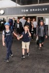 Shiloh Jolie-Pitt exits LAX with brother Knox