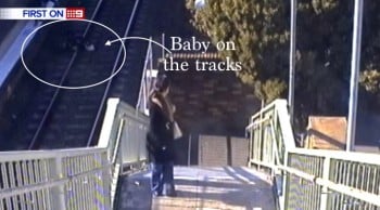 Sydney Grampa Rescues Baby Off Train Tracks