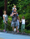 Ben Affleck and Jennifer Garner out for a stroll in Atlanta with kids Sam, Seraphina & Violet