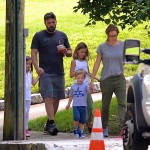 Ben Affleck and Jennifer Garner out for a stroll in Atlanta with kids Sam, Seraphina & Violet