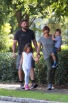 Ben Affleck and Jennifer Garner out for a stroll in Atlanta with kids Sam, Seraphina and Violet