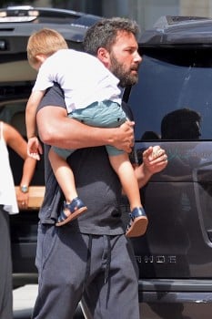 Ben Affleck carries son Samuel during a family out with wife Jennifer Garner