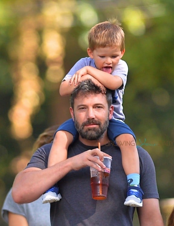 Ben Affleck out for a stroll in Atlanta with son Sam