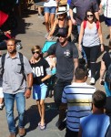 David Brooklyn at Disneyland with kids Brooklyn and Romeo