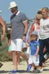 David Furnish with son Elijah  in St