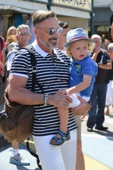 David Furnish with son Elijah in St