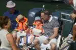 Elton John & David Furnish with sons Elijah and Zachary  in St
