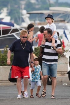 Elton John and David Furnish in St