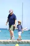 Elton John strolls wih his son Zachary in ST