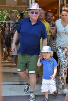 Elton John with son Elijah in St