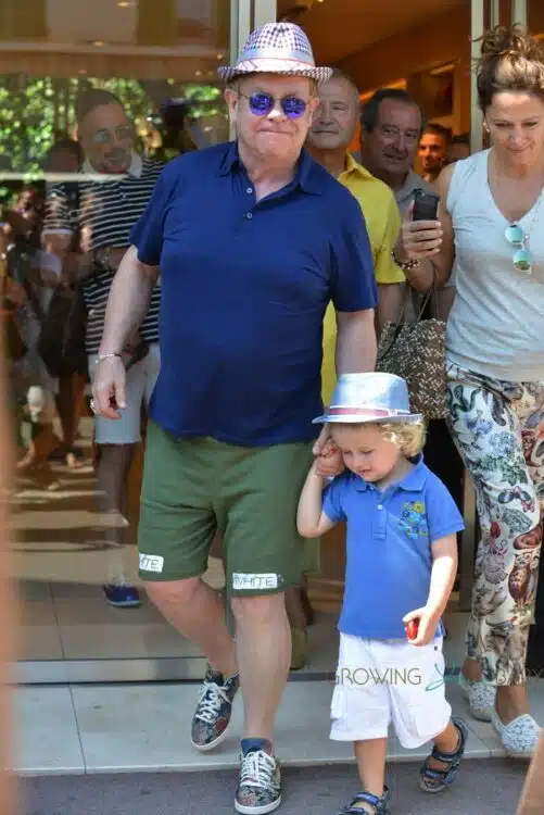 Elton John with son Elijah in St. Tropez