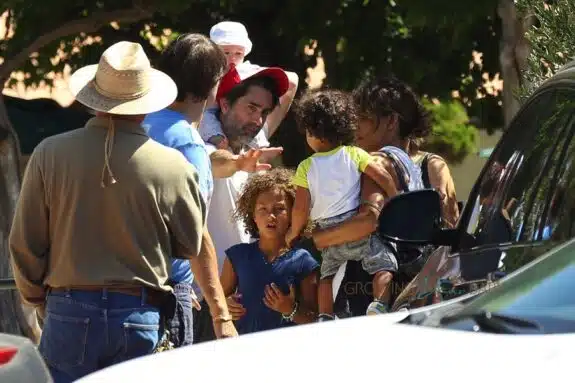 Halle Berry out in Malibu with husband Olivier Martinez, son Maceo and daughter Nahla