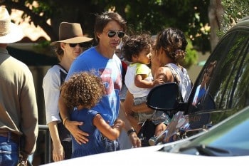 Halle Berry out in Malibu with husband Olivier Martinez, son Maceo and daughter Nahla