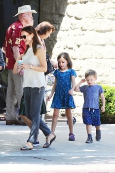Jennifer Garner at church with kids Seraphina and Sam