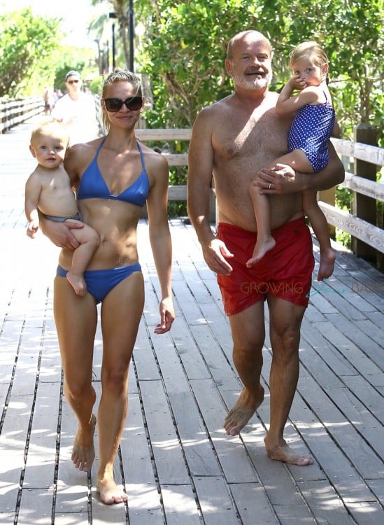Kelsey Grammer and his wife Kayte Walsh with daughter Faith and son Kelsey Gabriel in Miami