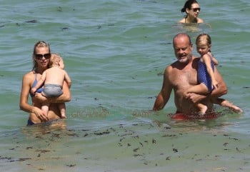 Kelsey Grammer and his wife Kayte Walsh with daughter Faith and son Kelsey Gabriel in Miami