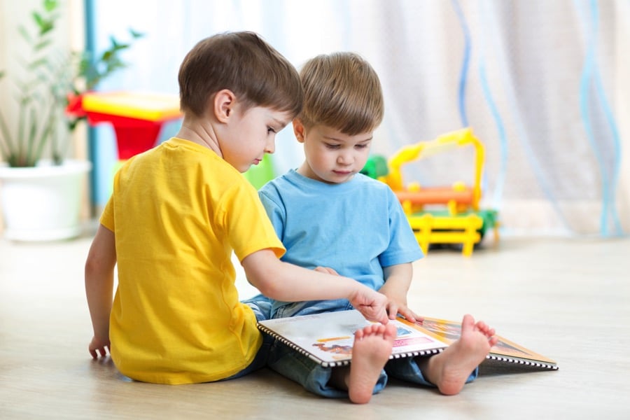 Kids reading together