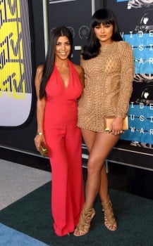 Kourtney Kardashian with sister Kylie at 2915 MTV video awards